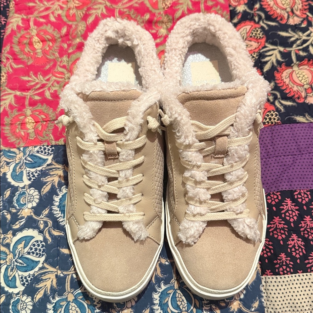 Cozy Beige Dolce Vita Sneakers with Faux Fur Lining